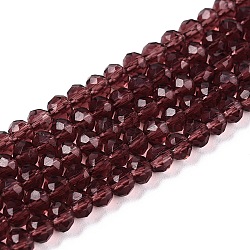 Glass Beads Strands, Faceted, Rondelle, Coconut Brown, 3.5~3.8x3mm, Hole: 0.4mm, about 113~115pcs/strand, 12.80~12.99 inch(32.5~33cm)(EGLA-A044-T3mm-D13)