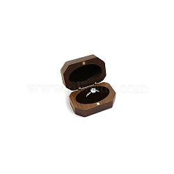 Wood Ring Storage Box, Ring Magnetic Gift Case with Velvet Inside, Rectangle, Coffee, 6x4cm(PW-WG11589-05)