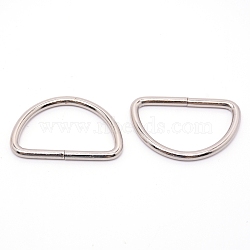 Iron D Rings, Buckle Clasps, For Webbing, Strapping Bags, Garment Accessories, Platinum, 30x46x3.8mm(IFIN-WH0061-03G-P)