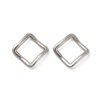 304 Stainless Steel Linking Rings, Twisted Square, Stainless Steel Color, 15.5x15.5x2mm, Inner Diameter: 11.5x11.5mm