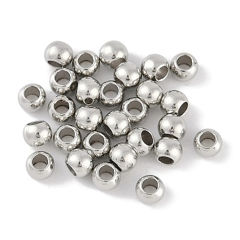 CCB Plastic Round Beads, Silver, 4.5x3.5mm, Hole: 2mm