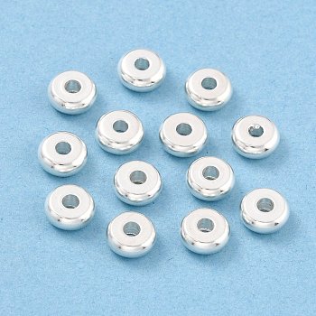 304 Stainless Steel Spacer Beads, Flat Round, Silver, 8x2.5mm, Hole: 1.8mm