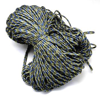 7 Inner Cores Polyester & Spandex Cord Ropes, with Patterns, for Rope Bracelets & Shoe Lace Cord Making, Dark Olive Green, 4mm, about 109.36 yards(100m)/bundle, 420~500g/bundle