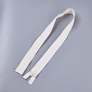 Garment Accessories, Nylon and Resin Zipper, with Alloy Zipper Puller, Zip-fastener Components, WhiteSmoke, 77.5x3.3cm