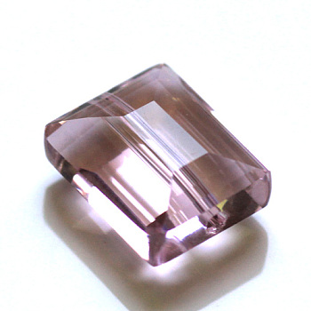 Imitation Austrian Crystal Beads, Grade AAA, Faceted, Rectangle, Pink, 6x8x4mm, Hole: 0.7~0.9mm