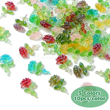 50Pcs 5 Colors Transparent Resin Decoden Cabochons(RESI-YW0001-66)-2