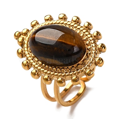 Oval Tiger Eye Finger Rings