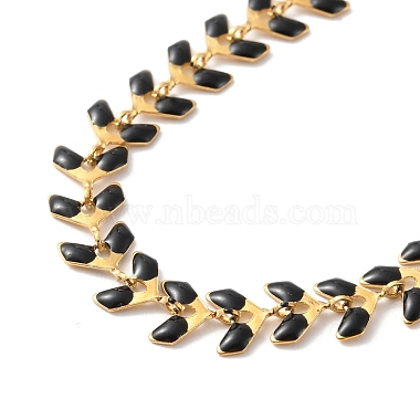 Enamel Ear of Wheat Link Chains Bracelet(BJEW-P271-02G-01)-2