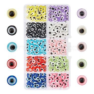 Mixed Color Evil Eye Resin Beads