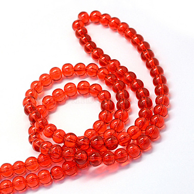 Baking Painted Transparent Glass Round Bead Strands(X-DGLA-Q022-6mm-26)-3