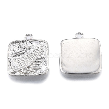 Real Platinum Plated Square Brass Pendants