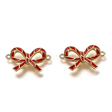 Real 18K Gold Plated Random Single Color or Random Mixed Color Bowknot Brass+Enamel Links