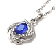 Rhinestone Flower Pandant Necklace with Cable Chains(NJEW-K247-01P)-2
