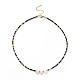 Shell & Glass Beaded Necklace for Women(NJEW-JN03910)-3