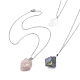Natural Mixed Gemstone Nugget Pendant Necklace with 304 Stainless Steel Chains(NJEW-JN04385)-1