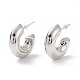 Brass C-shape Stud Earrings(EJEW-A072-17LP)-1