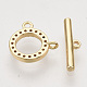 Brass Micro Pave Clear Cubic Zirconia Toggle Clasps(X-KK-T054-12G-NF)-2