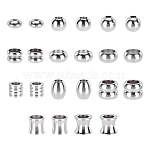 22Pcs 11 Styles Stainless Steel Beads, Mixed Shapes, Stainless Steel Color, 7~10x4~11mm, Hole: 2.5~7.5mm, 2pcs/style(STAS-GA0001-75)