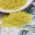 MIYUKI Delica Beads, Cylinder, Japanese Seed Beads, 11/0, (DB0854) Matte Transparent Yellow AB, 1.3x1.6mm, Hole: 0.8mm, about 100000pcs/500g(SEED-MY11-DB0854)