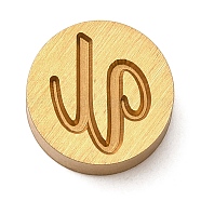 Golden Tone Brass Letter Stamps, with Black Wooden Handles, for DIY Wax Seal Stamps, Letter U, 79.5x12x12mm(KK-R005-01U)