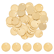 Brass Pendants, Stamping Blank Tag, Flat Round Charm, Raw(Unplated), 12x0.8mm, Hole: 1.5mm, 40pcs/box(KK-DC0004-09A-C)