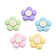 Opaque Resin Cabochons, Flower, Mixed Color, 26.5x27x7.5mm(CRES-N022-153)