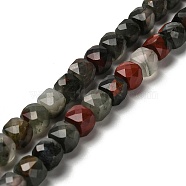 Natural African Bloodstone Beads Strands, Faceted, Cube, 6.5~7.5x6.5~7.5x6.5~7.5mm, Hole: 1.2mm, about 57~58pcs/strand, 15.35~15.55 inch(39~39.5cm)(G-H078-C26-01)