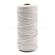 Cotton String Threads, Macrame Cord, Decorative String Threads, for DIY Crafts, Gift Wrapping and Jewelry Making, Floral White, 3mm, about 109.36 Yards(100m)/Roll.(OCOR-T001-02-11)