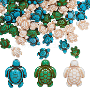 120Pcs 3 Styles Synthetic Howlite & Turquoise Beads, Dyed, Sea Turtle, Mixed Color, 17~18x14x6~8mm, Hole: 1mm, 40pcs/style(G-SC0002-47)