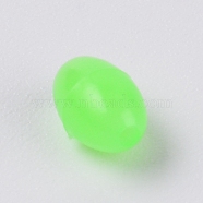 Plastic Luminous Glow Fishing Beads, Oval Beads Fishing Lures, Fishing Tackle Tools, Lawn Green, 7.5x5mm, Hole: 1mm, 100pcs/bag(FIND-WH0075-40D)