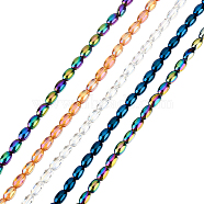 10 Strands 2 Style Electroplate Glass Beads Strands, Oval, Mixed Color, 6.5x4.5mm, Hole: 1mm(EGLA-FH0001-10)
