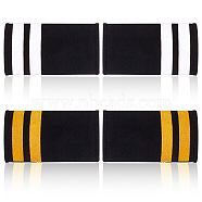 4 Pairs 2 Colors Rectangle Polyester Pilot Epaulettes, Sew on Felt Cloth Shoulder Badges, Black, 90~92x49~50x2~2.5mm, 2 pairs/color(FIND-GA0003-89)