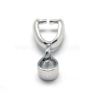 Rhodium Plated Sterling Silver Ice Pick & Pinch Bails, Platinum, 13x3mm, Hole: 3x3.5mm, Pin: 0.6mm(X-STER-A006-333P)