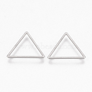 304 Stainless Steel Linking Ring, Triangle, Stainless Steel Color, 20x22.5x0.8mm(STAS-S079-27A)