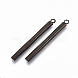 Electrophoresis 201 Stainless Steel Big Pendants, Bar, Electrophoresis Black, 55x5mm, Hole: 3mm(STAS-S079-102A)