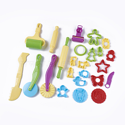 Mixed Plastic Plasticine Tools, Clay Dough Cutters, Moulds, Modelling Tools, Modeling Clay Toys For Children, Random Single Color or Random Mixed Color, 24pcs/set(AJEW-L072-13)