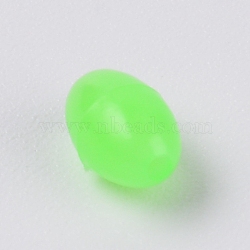 Plastic Luminous Glow Fishing Beads, Oval Beads Fishing Lures, Fishing Tackle Tools, Lawn Green, 7.5x5mm, Hole: 1mm, 100pcs/bag(FIND-WH0075-40D)