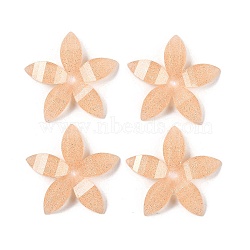 Epoxy Resin Glitter Powder Decoden Cabochons, Flower, Sandy Brown, 29x29x4mm(CRES-S367-04)