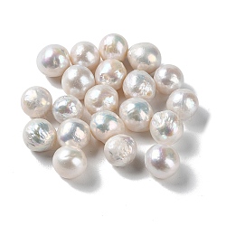 Natural Cultured Freshwater Pearl Beads, Undrilled/No Hole, Round, WhiteSmoke, 11~13mm(PEAR-E020-43)