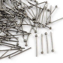 Brass Ball Head pins, Cadmium Free & Lead Free, Gunmetal, 20x0.7mm, 21 Gauge, Head: 2mm, about 10000pcs/bag(KK-R020-18B)