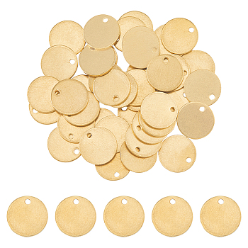 Brass Pendants, Stamping Blank Tag, Flat Round Charm, Raw(Unplated), 12x0.8mm, Hole: 1.5mm, 40pcs/box