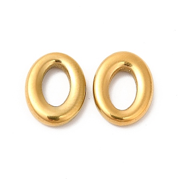 Ion Plating(IP) 304 Stainless Steel Linking Rings, Oval, Real 18K Gold Plated, 14x11x2.7mm, Inner Diameter: 8mm