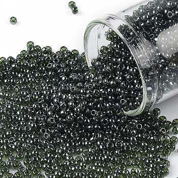 TOHO Round Seed Beads, Japanese Seed Beads, (119) Transparent Luster Olivine, 11/0, 2.2mm, Hole: 0.8mm, about 1110pcs/10g