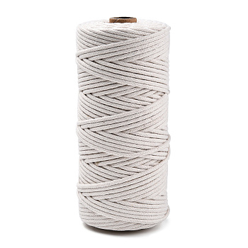 Cotton String Threads, Macrame Cord, Decorative String Threads, for DIY Crafts, Gift Wrapping and Jewelry Making, Floral White, 3mm, about 109.36 Yards(100m)/Roll.
