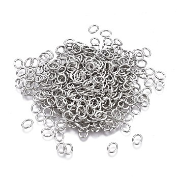 304 Stainless Steel Jump Rings, Open Jump Rings, Oval, Stainless Steel Color, 5x4x0.6mm, Inner Diameter: 2.5x3.5mm