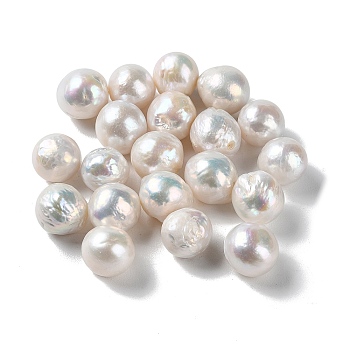 Natural Cultured Freshwater Pearl Beads, Undrilled/No Hole, Round, WhiteSmoke, 11~13mm