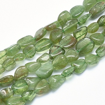 Natural Peridot Beads Strands, Tumbled Stone, Nuggets, 8~14x6~10x4~10mm, Hole: 0.8mm, about 40~43pcs/strand, 15.3~15.7 inch(39~40cm)