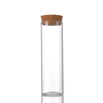 Column Glass Jar Glass Bottles, with Wooden Cork, Wishing Bottle, Bead Containers, Clear, 3.7x9cm, Capacity: 70ml(2.37fl. oz)