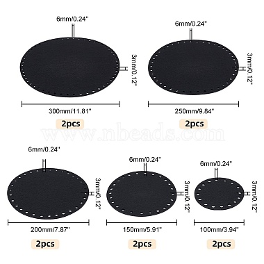 Elite 10 Sets 5 Style Flat Round Felt Fabric(DIY-PH0009-24A)-2