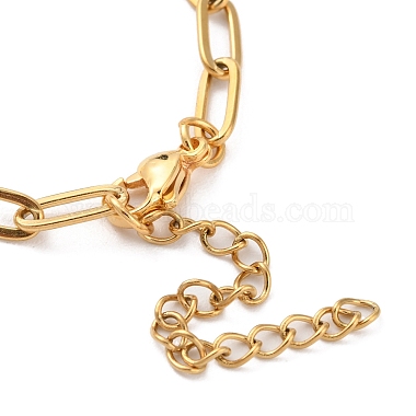 Ion Plating(IP) 304 Stainless Steel Paperclip Chain Bracelets for Women(X-BJEW-C046-02G)-3